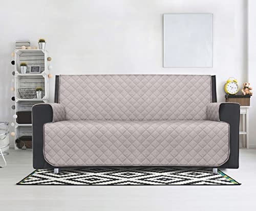 HomeLife Sofabezug 3 Sitzer - Couch Überzug Wasserabweisend, Waschmaschinenfest & mit Antirutsch Beschichtung - Sofa Überzug aus Baumwolle -Creme (170-180cm x 55cm)
