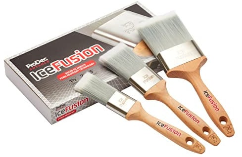 ProDec Advance 3 piece Ice Fusion Synthetic Paint Brush Set for Emulsion, Gloss and Satin Paints, Silver, Brush Set 1, 2 & 3