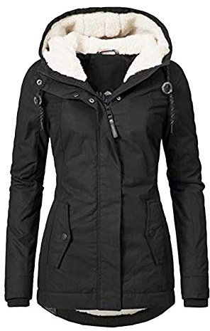 HHMY Parka Damen Winter,Warm Teddyfell Jacke Wintermantel Mit Gefüttert Wasserdicht Dicke Winterparka Parka Mantel Fleecejacke Steppjacke Windbreaker Winterjacke