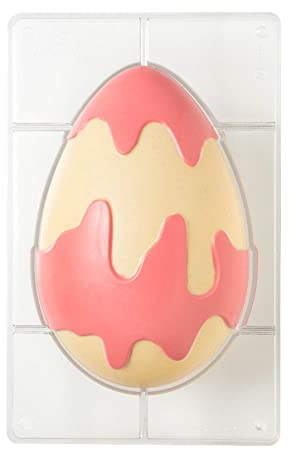 DECORA, 0050163 Moule à œuf en chocolat en polycarbonate, 1 cavité, 135 x 205 mm, Idéal pour créer un chocolat brillant et croustillant, Design professionnel, Fabriqué en Italie.