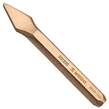 WEDO Cincel cruzado sin chispas, cincel de corte cruzado de seguridad, cobre berilio, estándar DIN, certificado BAM y FM, 20 x 200 x 8 mm