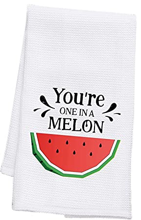 PLITI You Are One in a Melon Neuheit Küchentücher mit Sprüchen Mehlsack Baumwolle Handtuch Geschirrtuch Geschirrtuch (eins in Melone TowelU)