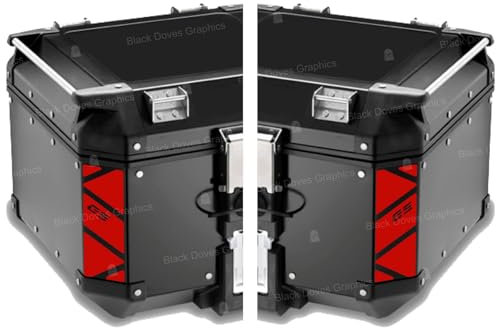 Reflektoren Aufkleber kompatibel mit GIVI Monokey Trekker Outback Topcase Aluminium 42 58 Liter (Rot)