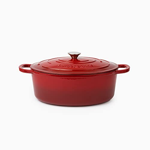 Larder & Vine Ovaler Dutch Oven aus emailliertem Gusseisen, 8QT (Cabernet)