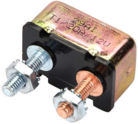 Disjoncteur à RéInitialisation Automatique, Disjoncteur Universel 12/24 V avec Couvercle en Métal pour Camions, Bus, Voitures éLectriques(20A)