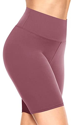 TNNZEET Radlerhose Damen Hohe Taille Kurze Sporthose Leggings Blickdicht Sommer Shorts Yoga Hose für Gym Sport (Rosa,S-M)
