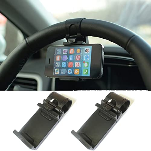Handyhalterung Auto Handy Halterung fürs Auto Lenkrad 2 Stück, Upgrade Clip Kfz Handyhalterung Auto Lenkrad Universal Handy Halterung Auto Kompatibel Smartphone