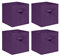 NICEME Foldable Cube Storage Unit Boxes, Non-Woven Fabric Storage Boxes Set, Clothes Drawers for Shelves, 26.5x26.5x28 cm (Dark Purple, Set of 4)