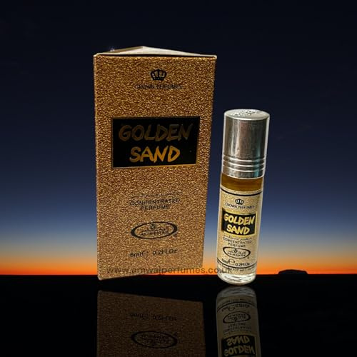 GOLDEN SAND - 6ml Roll on Perfume features amber, agarwood (oud), floral notes, caramel and vanilla. Hafsa Arabian Fragrances Ltd
