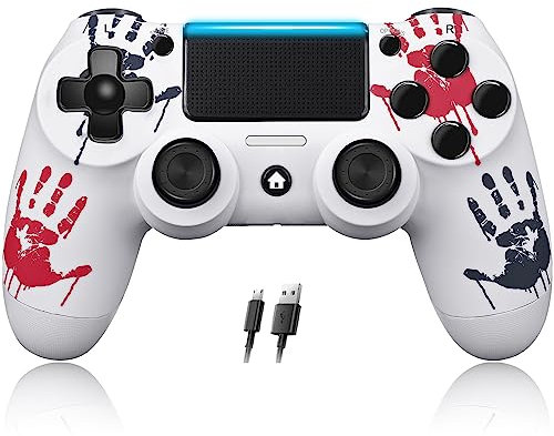 Mando Compatible con Ps-4,Mando Joystick Inalámbrico Compatible con PS-4/Pro/Slim/PC,Batería Integrada de 600 mAh con Doble Sensor de Vibración/6 Ejes (Palma)