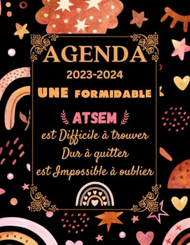 Agenda ATSEM 2023-2024: Agenda Institutrice Maternelle, Planificateur Organisateur Semainier | Joli Cadeau Fin D'année Scolaire Pour Maternelle et Les Nounous