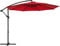 SONGMICS Sonnenschirm, Ampelschirm 300 cm d, mit Ständer, Sonnenschutz Balkon, Balkonschirm, UV-Schutz UPF 50+, mit Kurbel zum Öffnen und Schließen, für Terrasse, Garten, rot GPU116R01