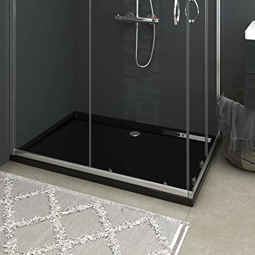 Tidyard Piatto Doccia in ABS Rettangolare Nero 80x120 cm