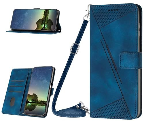 Haygdz Cover a Libro Huawei Mate 10 Lite/Nova 2i, Custodia in Pelle Magnetica Portafoglio, Custodia Pelle Sintetica Premium PU/TPU Antiurto, Funzione Supporto Slot Schede, Blu