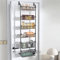 Queta 6-Tier Over The Door Pantry Organizer, Metal Spice Rack Hanging Door Storage No Punching Hanging Basket Storage Organizer for Kitchen, Bedroom, Bathroom, Door Hanging Rack Black