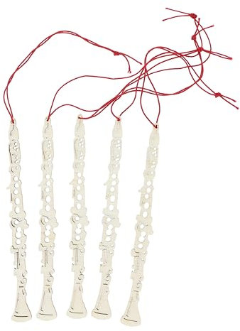Musikboutique Anhänger aus Pappelholz als Instrumente oder Noten, 5er-Packung (Klarinette)