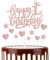 11pcs Happy 1st Birthday Cake Toppers Rose Gold Cake Cupcake Toppers for Cake Glitter Heart Stars Cake Toppers Birthday Gift Personalised Cake Topper for Girls Babies 1st Birthday Cake Decorations