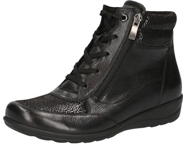 CAPRICE Comfort Damen Sneaker hoch mit Fütterung mit Reißverschluss Bequem, Schwarz (Black Comb), 37 EU