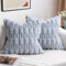 ZWJD 2er Set Grau Kissenbezug 40x40 Kunstpelz Plüsch Kissenbezüge Weiche Kissenhülle Flauschig Dekokissen Moderne Kissen Deko für Wohnzimmer Sofa Schlafzimmer Auto Dekor Sofakissen 40 x 40cm