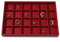 Papten 24 Grids Stackable Jewellery Organiser Display Tray Stackers Jewellery Organiser Tray for Necklace Ring Earring (Red)