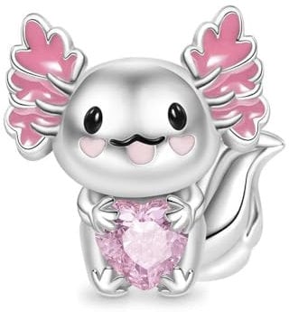 Dragon Owl Graduation Cat Pony Horse Mother Daughter Charm Bead Pendant 925 Sterling Silver Compatible With Pandora Charm Moments Bracelet (Heart Mexican Axolotl Dragon Lizard)