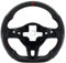 Acclcors Carbonfaser-Lenkrad, Lederlenkrad, D-förmiges Lenkrad mit flachem Boden und roten Nähten, perforierter Ledergriff für VW Volkswagen Golf MK6 GTI 2008-2014