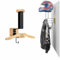 Helmet Stand, Wall-Mounted Helmet Display Holder with Hooks, Solid Wood & Heavy Duty Steel, Perfect for Motorcycle Bike Racing Outerwear Sports Gear, Storing Helmets, Coats, Hats, Tactical Gear (Wood)