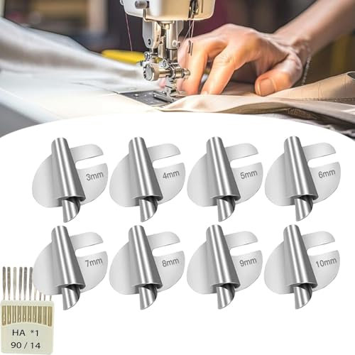 Steadilty Lot de 8 pieds ourleurs roulés universels pour machine à coudre Singer, accessoires et outils de couture 8 mm