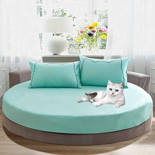 YWQJL Spannbettlaken Rund Matratzenschoner Matratzenauflage Runder Matratzen Topper Spannbettlaken Boxspringbett Atmungsaktiv Mattress Protector(12,Diameter 250cm)