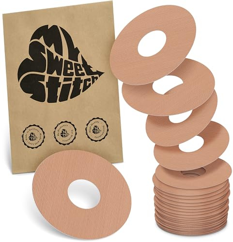 MySweetStitch 25 Ringpatches für Katheter klein rund Beige | Stabilisiert ablösende Ränder, Mitte bleibt frei, wasserfest und flexibel, bis zu 15 Tage Halt