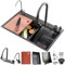 Fregadero Cocina 80x50cm, Multifuncional LED Fregadero de Cocina de 1 Cubeta, Negro Grande Fregadero de Acero Inoxidable, con lavadora de vidrio, Kit de Drenaje Filtro, sifón así como otros accesorios