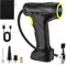 Compressore Aria Portatile, Gonfia Gomme Auto Portatile 6000mAh Batteria Ricaricabile USB, Pompa per Bicicletta 150PSI, Pompa Arresto Automatico per Auto, Biciclette, Moto, con 4 Porte Della Valvola