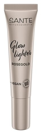 SANTE Naturkosmetik Liquid Highlighter - 02 Rosegold - 15 ml - flüssiger Glow mit Vitamin E & Bio-Aloe Vera - für strahlende Akzente & natürlichen Shimmer - vegan