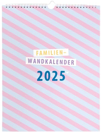 Odernichtoderdoch Familienwandkalender 2025 | 28 x 36 cm | 15 Blatt | Familienkalender mit 6 Spalten | Inkl. Ferienübersicht & Stundenpläne