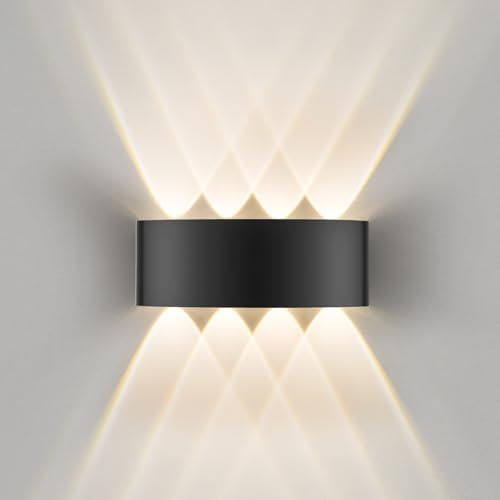 Oraymin LED Wandlampe für Innen und Außen 8W, IP65 Wandleuchte mit 8 Lichtquellen, 3000K Warmweiß Außenwandleuchte, Aluminium LED Lampe Für Wohnzimmer, Schlafzimmer, Flur, Balkon, Treppenhaus