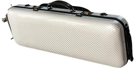 Geigenkoffer 4/4-Größe Weiße Streifen Rechteckig Hybrid-Kohlefaser Mit Passwortsperre Notentasche