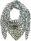 Jeamis XL Dreieck Strickschal Herz Leopard Love Frühling Schal 100% Baumwolle Made in Italy Fashion Tuch Dreieckschal Heart Stola Herbst Frühling Tuch Leo (Mint)