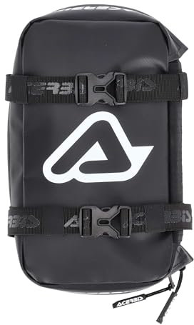 Generico Bolsa delantera para moto compatible con Acerbis, porta herramientas, logotipo negro/blanco 0026161.315