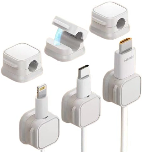 Sujeta Cables Adhesivo. Clips Para Cables. Pasacables Pared. Grapas Cable Pared. Accesorios Escritorio. Organizador Cables Escritorio Con Cierre Magnético. 8 Uds. ALBURANⓇ