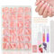 Virellay 360 Stück French Press on Nails Mandel Long, Alomnd Künstliche Nägel Zum Aufkleben French mit 2 Pcs Nagelöl Stift, Nail Tips Almond, Long Fake Nägel Französisch für Frauen DIY