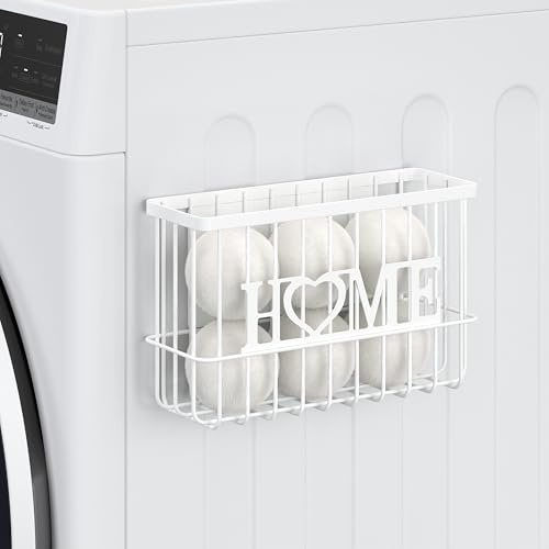 Dryer Ball Holder, Thipoten Magnetic Dryer Ball Storage for Laundry Room, Perfect Space Saver for Holding Dryer Balls of Various Sizes (White)