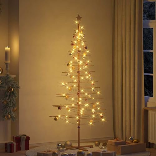 Árbol De Navidad De Madera Blanco 210 Cm con Soporte Marrón Resistente, Diseño Rústico y Elegante, Arbol De Navidad Artificial, Christmas Tree, para Interior y Exterior, Árvores De Natal