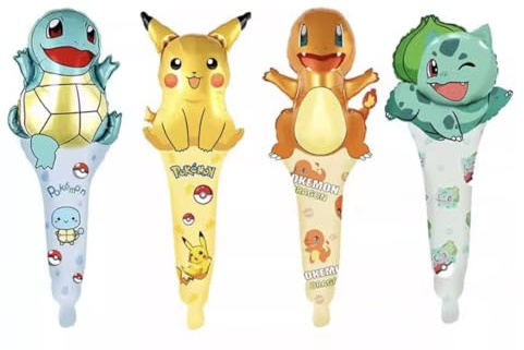 Pokémon Partyzubehör, ab 15 Jahren, 12 x Handstick-Folienballons
