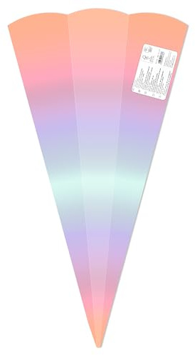 Ursus 992 00 05F - Schultüten Regenbogen, 5 Stück, Rohlinge aus farbig bedrucktem Karton 460 g/m², 6-eckig, Höhe ca. 68 cm, Durchmesser ca. 20 cm, zum Selbstbasteln, für die Einschulung