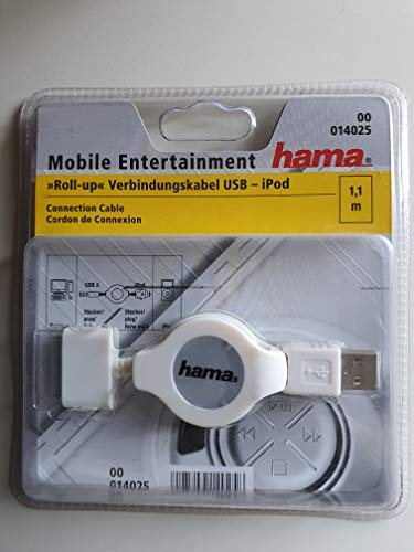Hama USB-Anschlusskabel Roll-Up A-Stecker - iPod-Stecker, 1,2 m