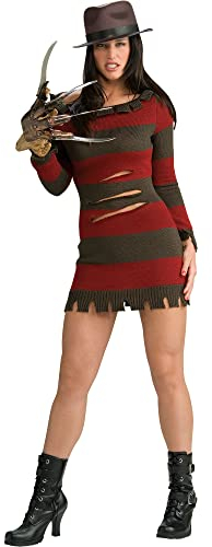 Rubie's Offizielles Kostüm Miss Freddy Krueger, sexy, Secret Wishes, für Damen, Nightmare – Mörderische Träume, Größe S Halloween