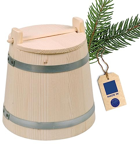 HOFMEISTER® Gurkentopf mit Deckel, 5 Liter, plastikfrei Einlegen & Fermentieren von Gurken, Gemüse & Sauerkraut, robuster Gärtopf mit Gärdeckel