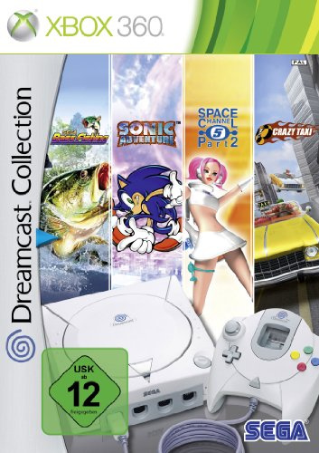 Dreamcast Collection, Xbox360-DVD: Sega Base Fishing. Sonic Adventure. Space Chanel 5, Part 2. Crazy Taxi