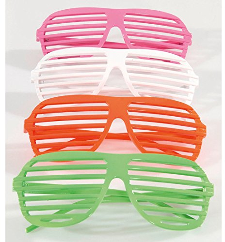 NET TOYS Pinke Atzenbrille Porno Jalousie Gitter Atzen Brille Partybrille Faschingsbrille Gitterbrille pink