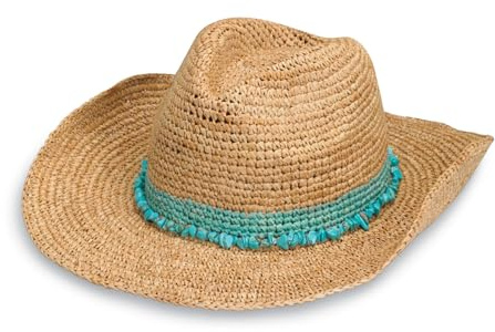 Wallaroo Damen Tahiti Cowboy Sonnenhut (verstellbar), türkis, 7 1/8